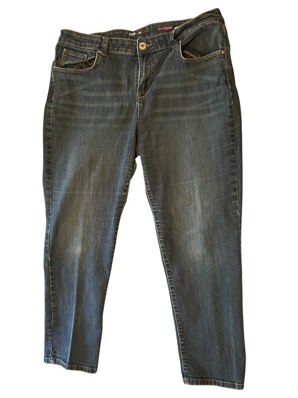 Style & Co. Boyfriend Fit Women's Jeans - Dark Wash Size 14